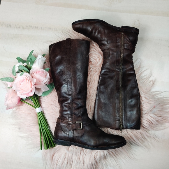 Frye Shoes - FRYE distressed leather riding boots